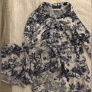 Aritzia Nightside Silk Pajama Shirt + Short Set